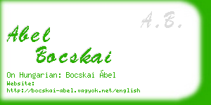 abel bocskai business card