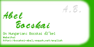 abel bocskai business card